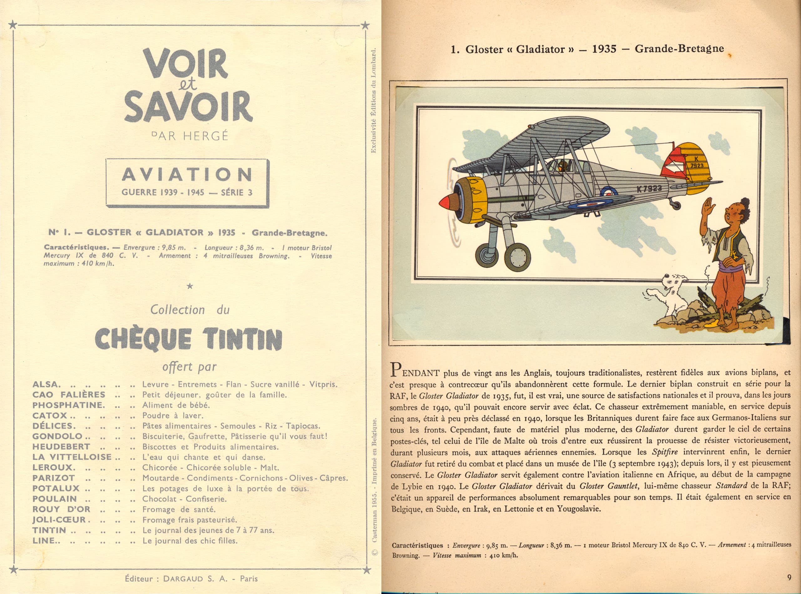 "CHEQUES TINTIN"  -  Exemple PAGE de l'ALBUM