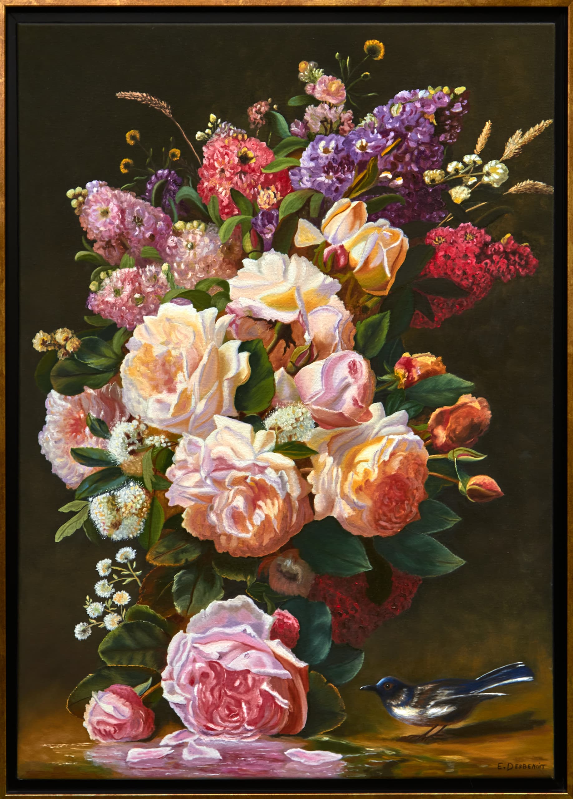 LE BOUQUET ET L'OISEAU Evelyne 2015