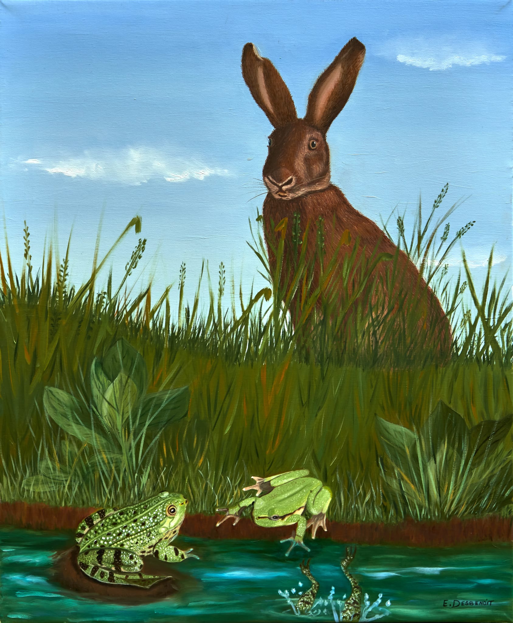 LE LIEVRE ET LES GRENOUILLES Evelyne 2015